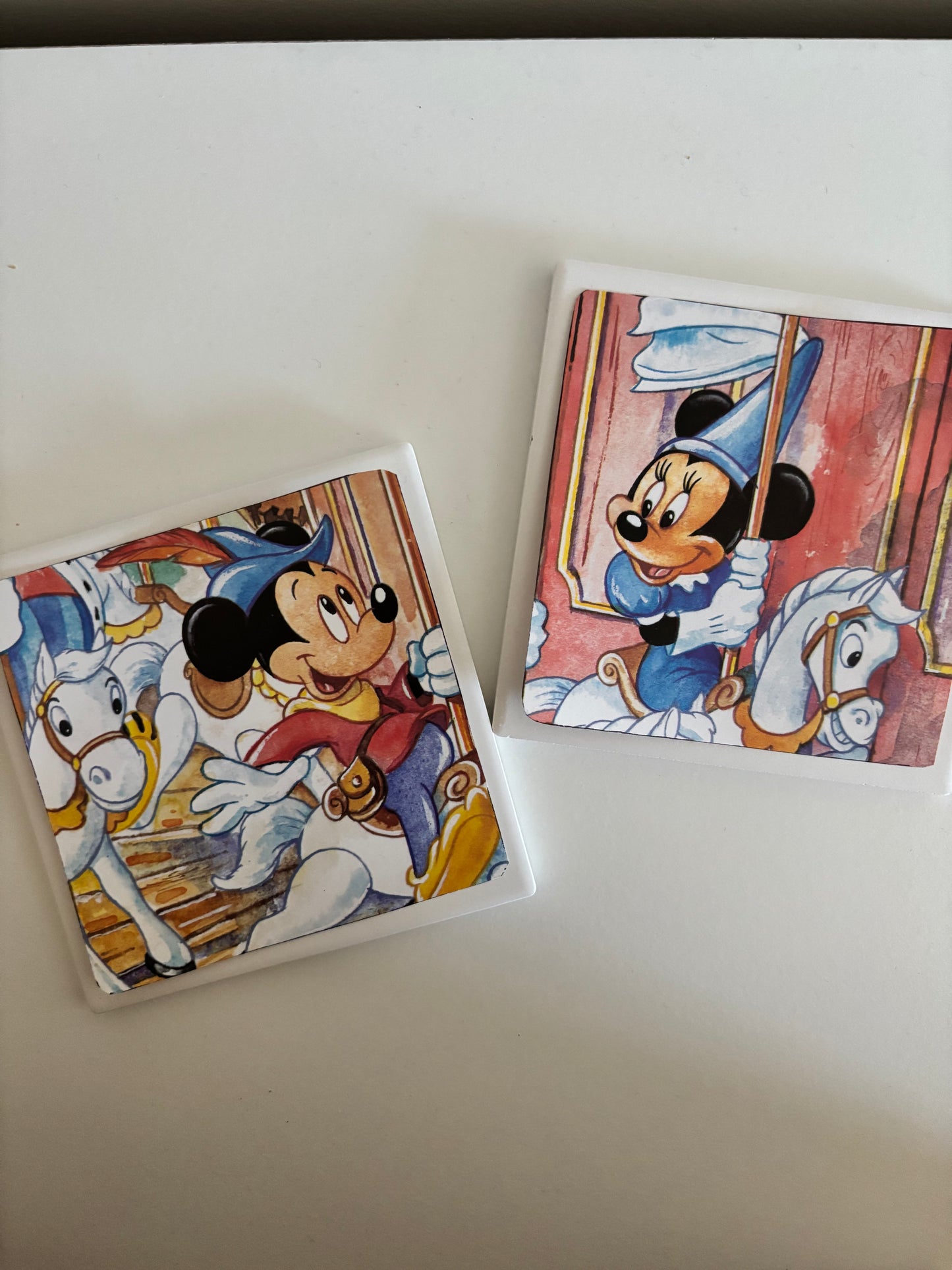 Vintage Princess Min and Mick Coaster Set (2)