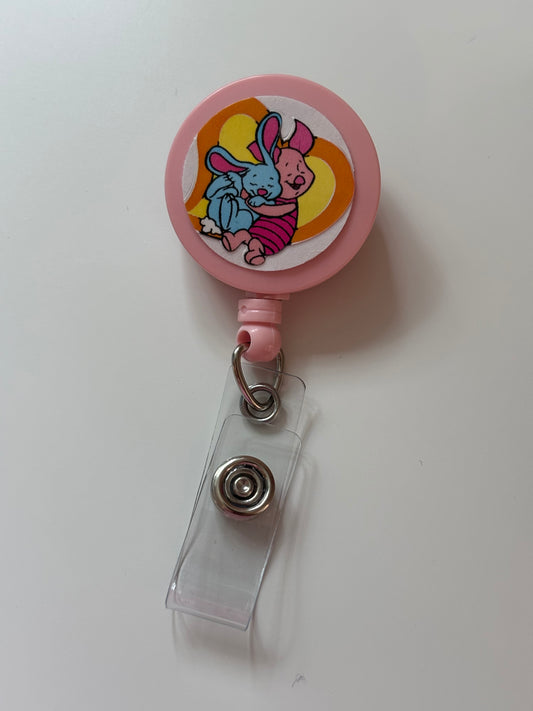 Light Pink Piglet Badge Reel